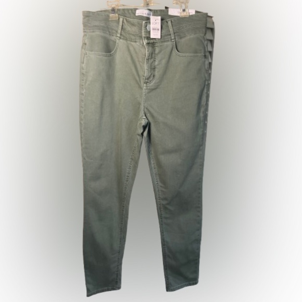 Loft The Skinny High Rise Green Jeans 30/10 NWT